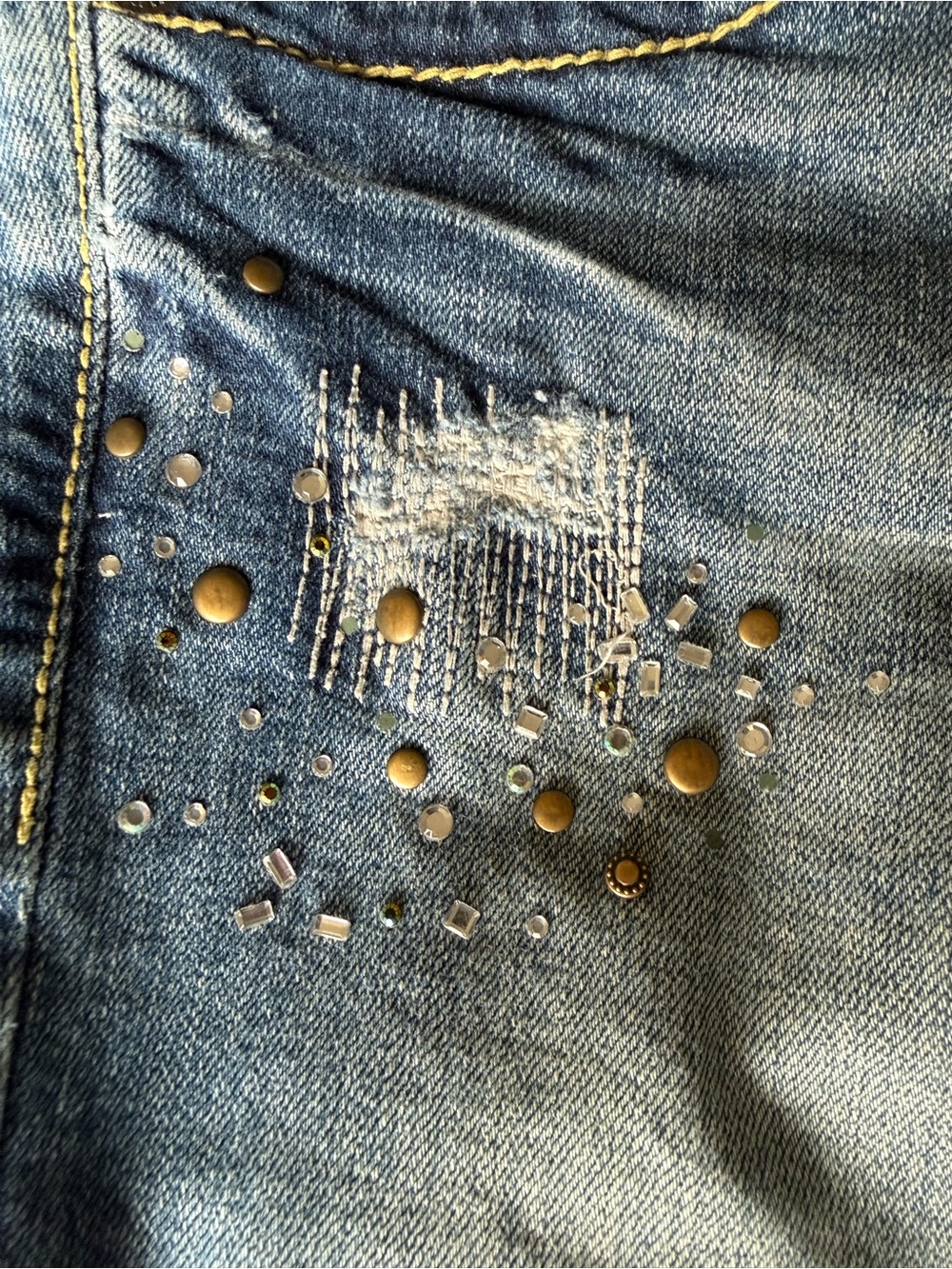 Guess Light Blue Boot Cut Jeans with Stud Detail - Picture 4 of 5
